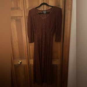 All That Jazz Women’s 9/10 VTG Semi-sheer Longline Button Front Coat Cardigan